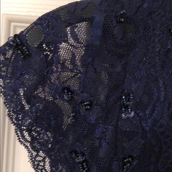 Size M midnight navy formal dress. Worn once - Picture 6 of 8
